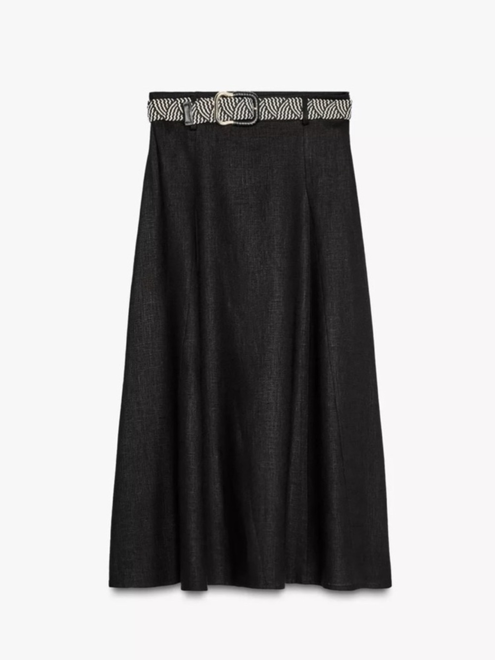 Zara Linen Midi Skirt with Belt, Lrg